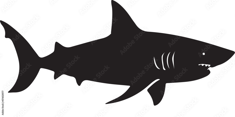 Obraz premium Shark silhouette vector art Design.