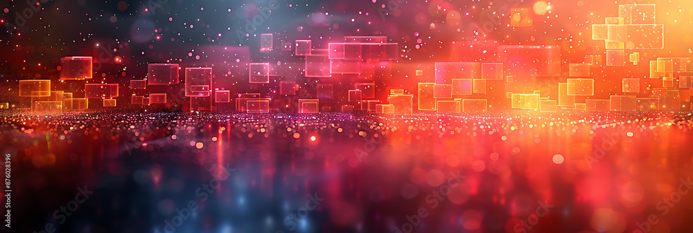 Fototapeta premium Futuristic Canvas: AI-Generated Art with Copper Neon Hues