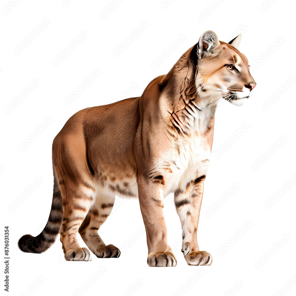 Obraz premium Side view of cougar png, AI generated