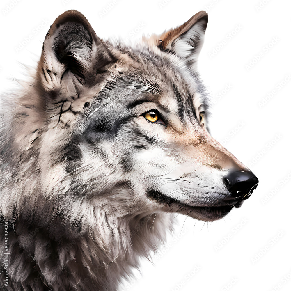 Side view of grey wolf png, Ai Generated Side view of grey wolf png, Ai Generated