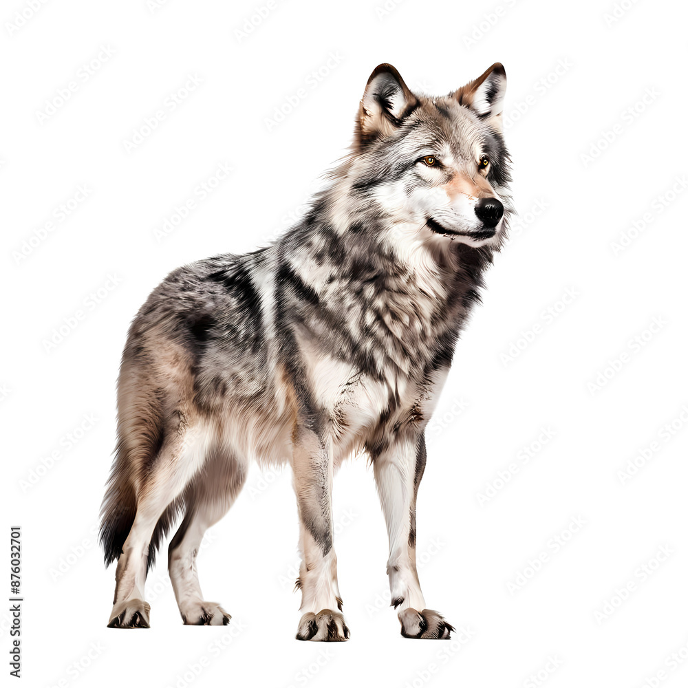 Side view of grey wolf png, Ai Generated Side view of grey wolf png, Ai Generated