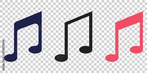 Icon of music note. Music Note Icon, Treble Clef, Bass Clef, Sharp, Flat. Continuous one line hand drawing music icon and musical symbols outline vector minimalist style.