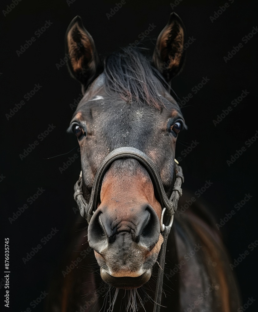 Fototapeta premium Close-Up of Brown Horse's Face