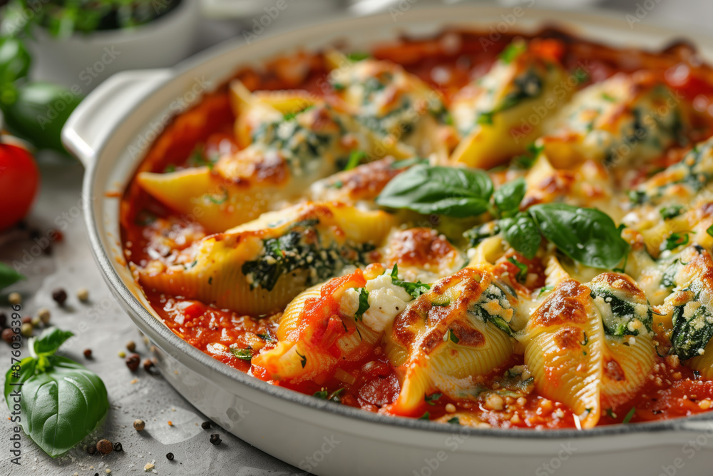 A Feast of Spinach and Ricotta Stuffed Shells in Tomato Sauce A Feast of Spinach and Ricotta Stuffed Shells in Tomato Sauce
