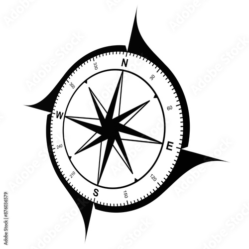 Rotated Tilted Black Compass Transparent PNG