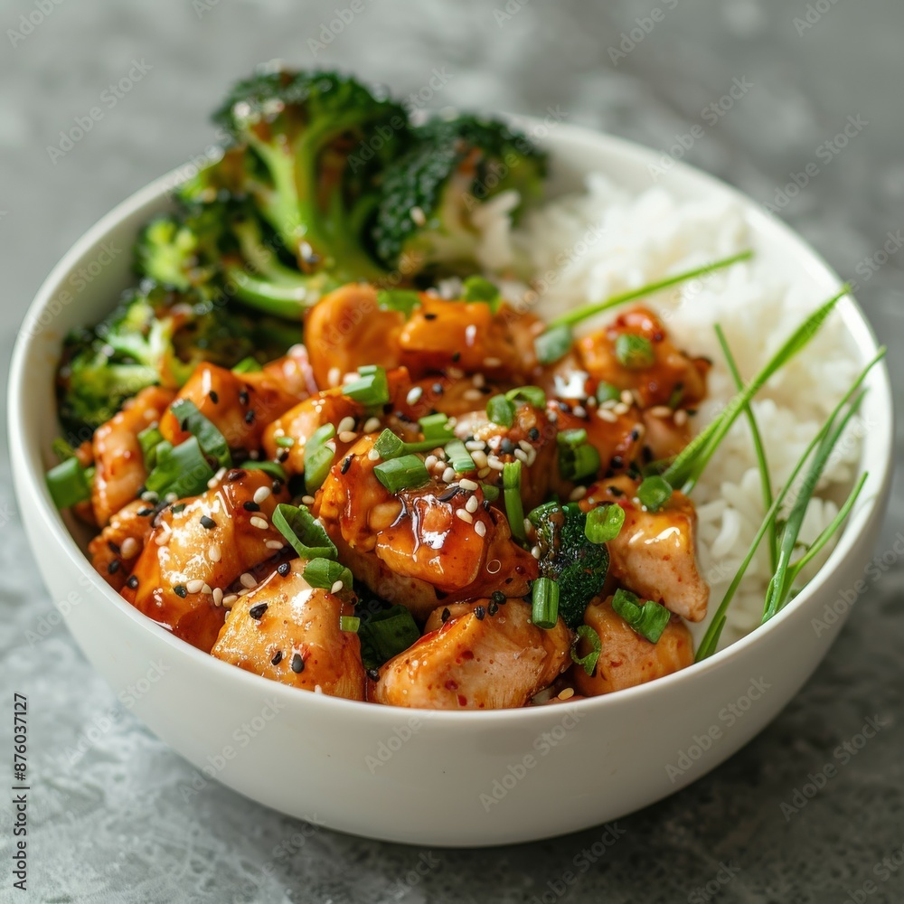 Korean Chicken Rice Bowl With Broccoli Korean Chicken Rice Bowl With Broccoli