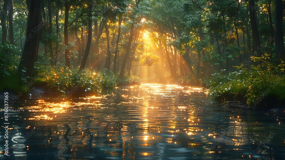 Obraz premium sunset in the forest