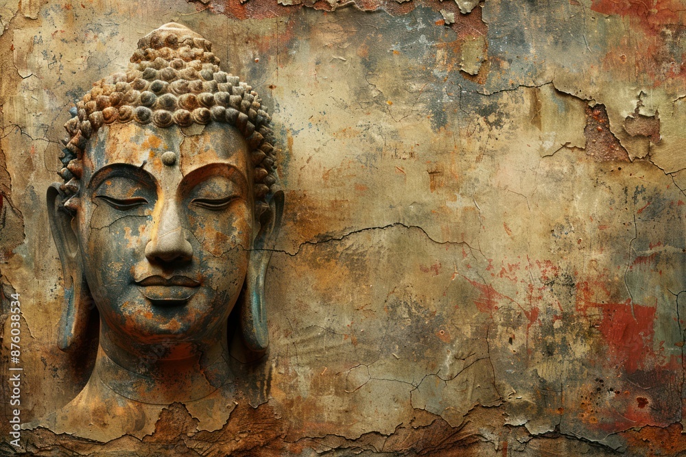 Buddha statue made of stone and concrete symbol of Buddhism Buddha statue made of stone and concrete symbol of Buddhism
