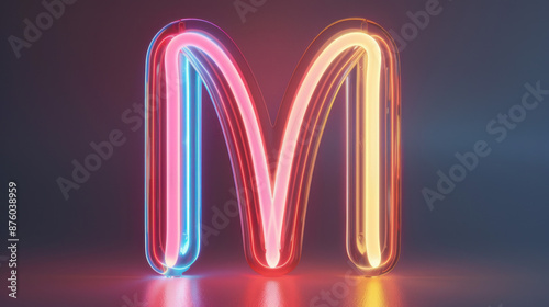 M-shaped neon light