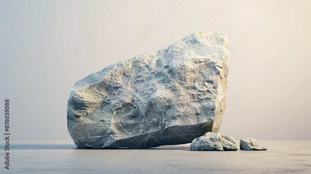 Naklejka premium Elegant Polished Granite Slab with Recess on Gradient Background