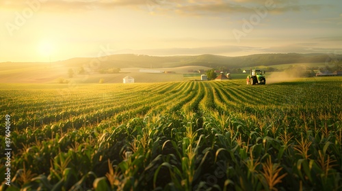 A tractor in a corn field picture
