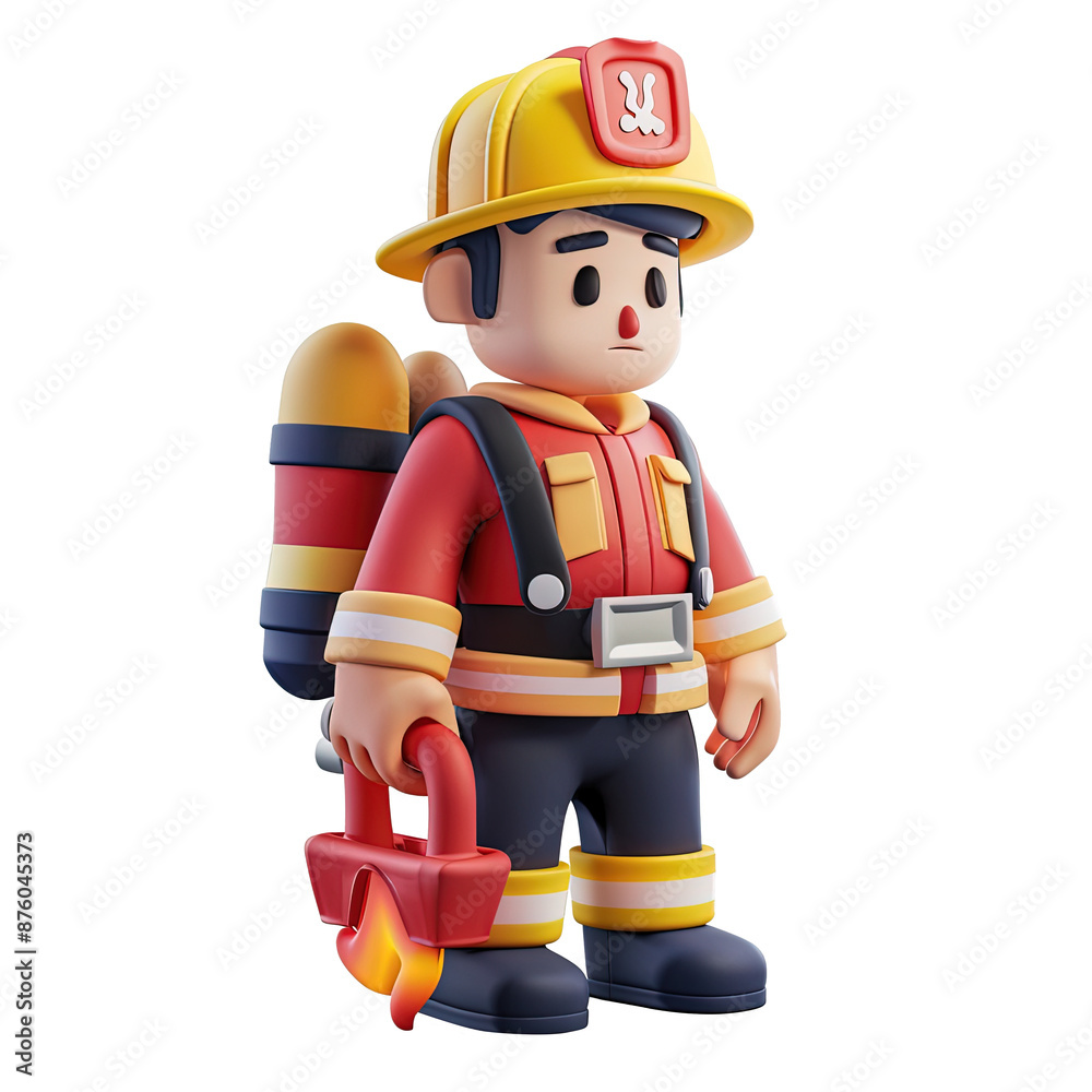 Fototapeta premium 3D cartoon fireman