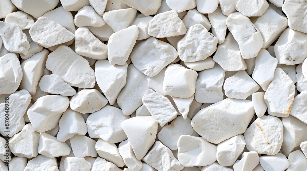 Texture pattern of white pebbles gravel and small stones in walk way path and floor for garden interior decoration background. Various shapes of white decorative gravel stones pattern for background. Texture pattern of white pebbles gravel and small stones in walk way path and floor for garden interior decoration background. Various shapes of white decorative gravel stones pattern for background.