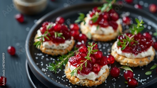Wallpaper Mural Canapes with pate and cranberries where delicate picture Torontodigital.ca