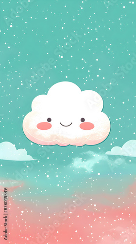 Cute cloud illustration | High Quality | Wallpaper	