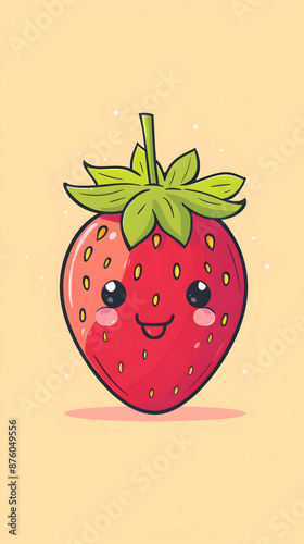 Cute strawberry illustration | High Quality | Wallpaper	