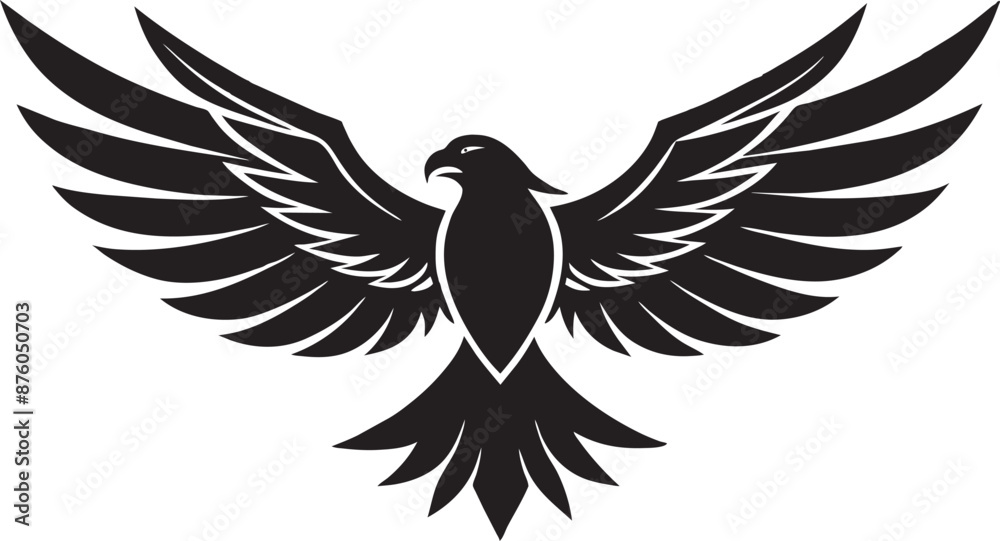 Obraz premium Flying birds silhouettes on white background. Vector illustration. isolated bird flying. tattoo design.