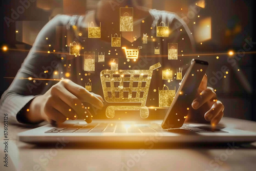 Online Shopping with Digital Shopping Cart and Smartphone