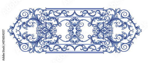 Horizontal arabesque with floral elements