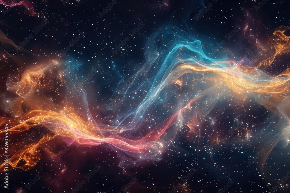 ethereal visualization of energy flows using luminous particles and vibrant color gradients abstract swirling patterns suggest cosmic forces and dynamic movement in a dark space ethereal visualization of energy flows using luminous particles and vibrant color gradients abstract swirling patterns suggest cosmic forces and dynamic movement in a dark space