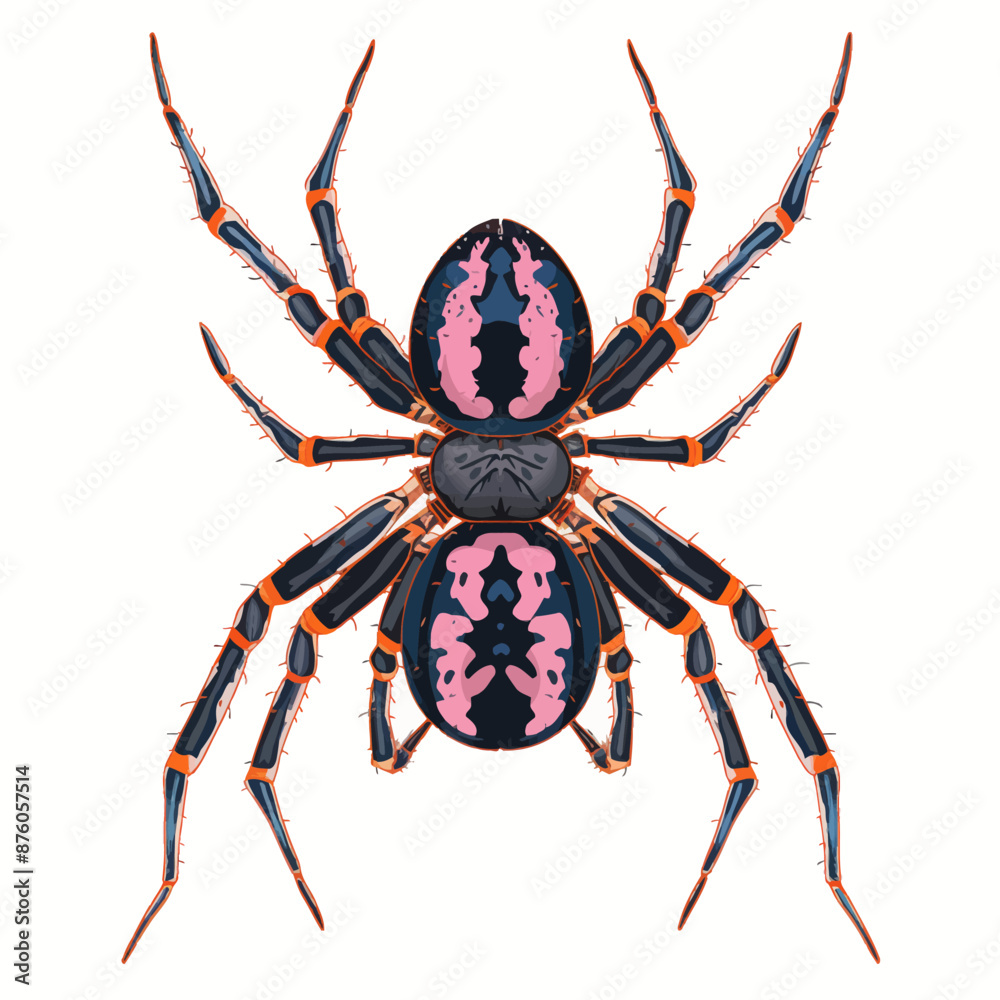 Obraz premium Spider top view vector isolated animal