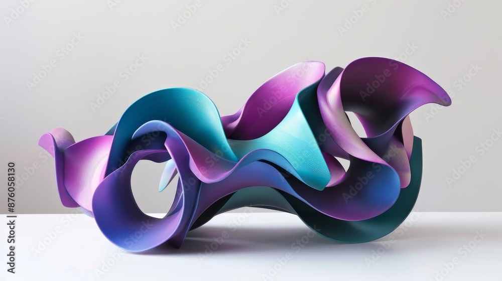 Abstract 3d rendering of a colorful, flowing, wavy sculpture. 3D animation Abstract 3d rendering of a colorful, flowing, wavy sculpture. 3D animation