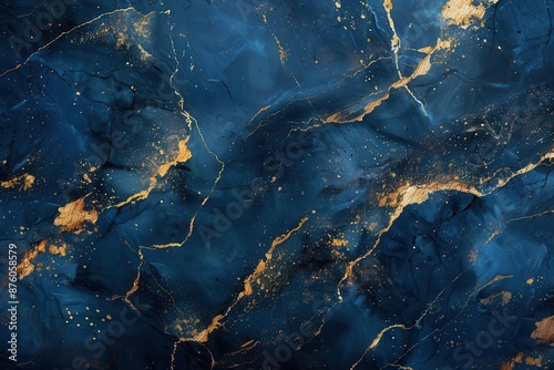 luxurious dark blue marble texture with shimmering gold veins rich deep hues create a sense of depth and mystery elegant and sophisticated abstract background for highend design