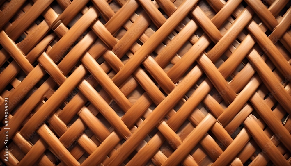 Naklejka premium Realistic shiny Rattan pattern texture focused