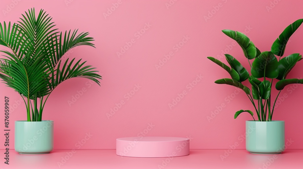 A simple geometric podium mockup featuring a bright with complementary colors, ideal for advertising presentations that require striking and balanced visuals. Clean and Clear Color, Realistic Photo, A simple geometric podium mockup featuring a bright with complementary colors, ideal for advertising presentations that require striking and balanced visuals. Clean and Clear Color, Realistic Photo,