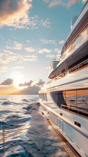 Realistic boat/yacht illustration | High Quality | Wallpaper	