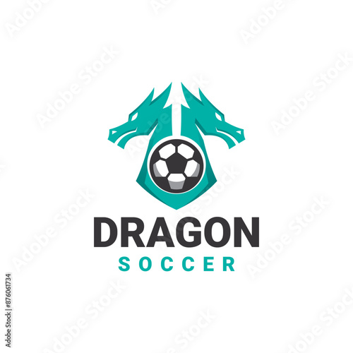 dragon soccer logo vector