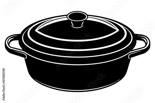 Silhouette of Dutch oven  vector illustration