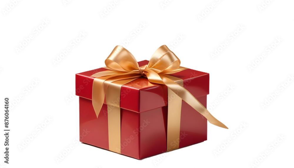 Fototapeta premium Red gift box cut out