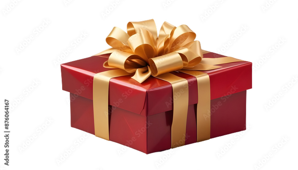 Fototapeta premium Red gift box cut out
