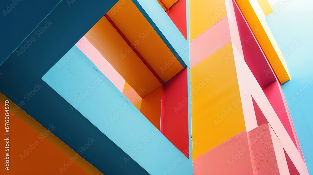 Fototapeta premium Vibrant Interior Details: High Contrast Colors on White Background