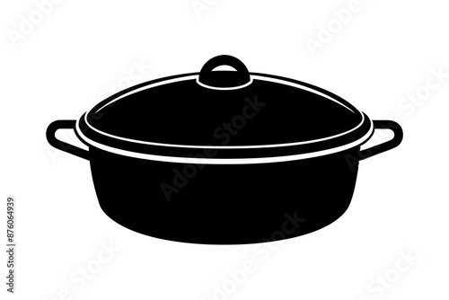 Silhouette of Dutch oven  vector illustration