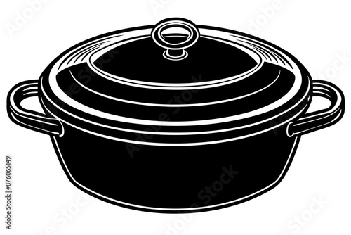 Dutch oven silhouette vector illustration