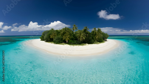 Beautiful ocean on blue sky and natural island.