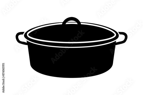 Dutch oven silhouette vector illustration