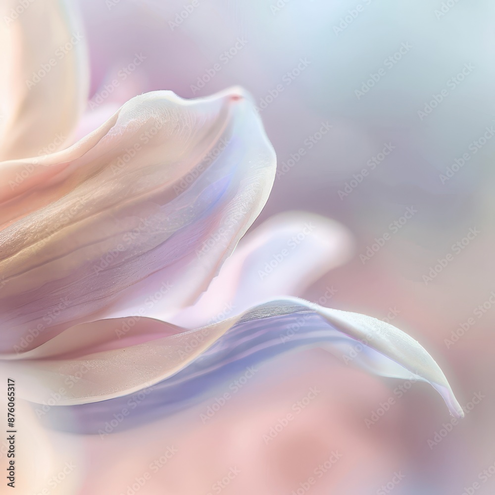 A close-up of a delicate flower petal, in sharp focus, minimalist blurred background, soft pastel colors A close-up of a delicate flower petal, in sharp focus, minimalist blurred background, soft pastel colors