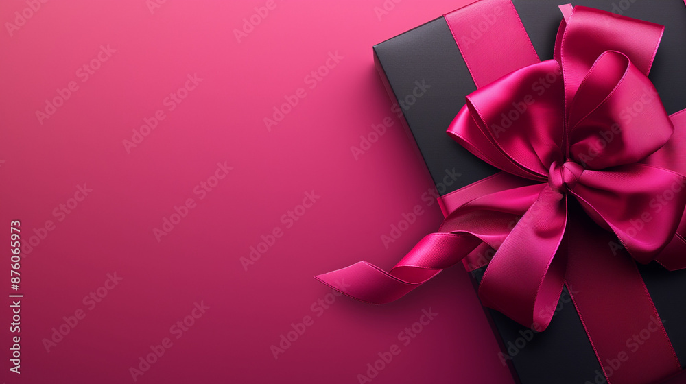 A gift card adorned with a vibrant satin ribbon, creating a bow on the top right corner. The box is positioned in the lower right section of a rich red, violet, blue, green, pink, orange backgrounds A gift card adorned with a vibrant satin ribbon, creating a bow on the top right corner. The box is positioned in the lower right section of a rich red, violet, blue, green, pink, orange backgrounds
