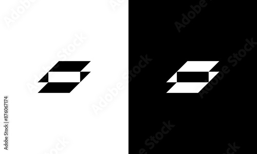 letter s box geometric logo design