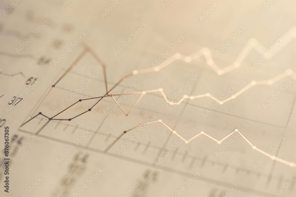 Elegant market trend line graph on a neutral, minimal background. Elegant market trend line graph on a neutral, minimal background.
