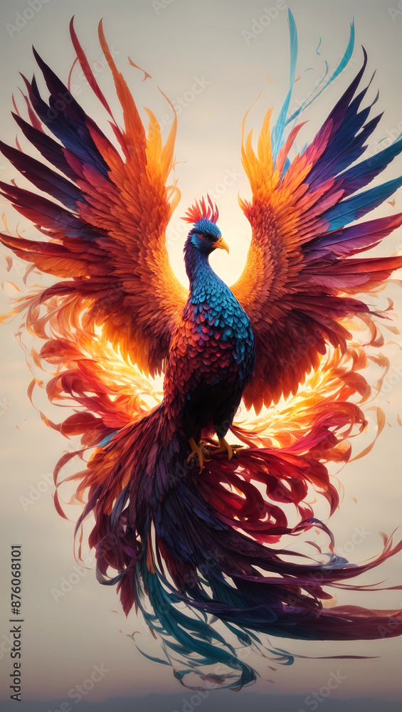Elegant abstract background concept with fantastic colorful bird Elegant abstract background concept with fantastic colorful bird