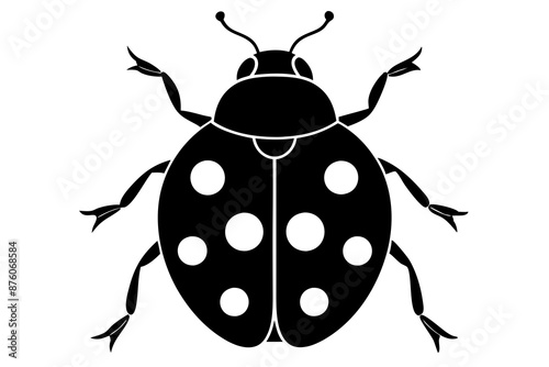 Silhouette of ladybug vector illustration