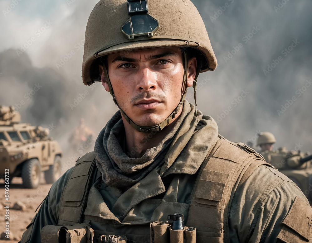 portrait of a soldier in military uniform