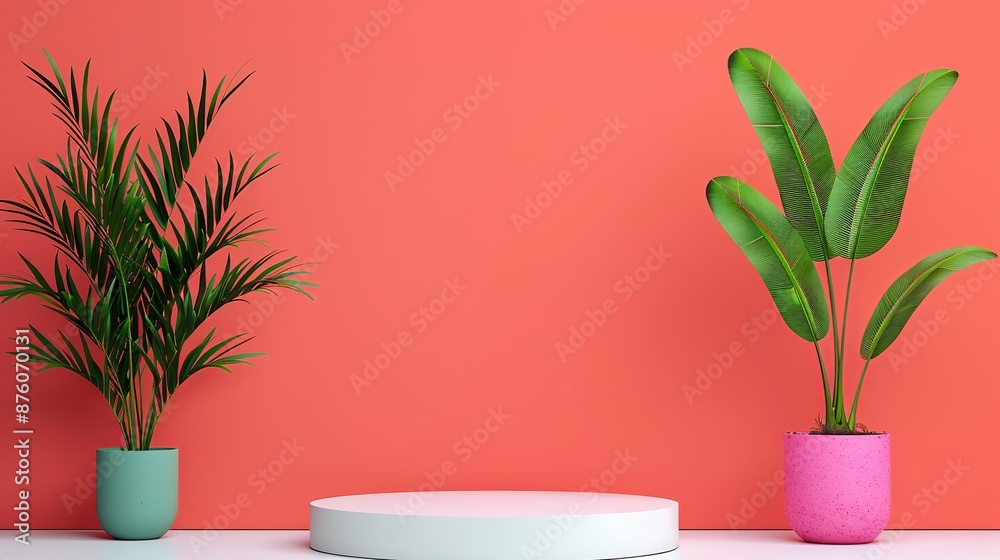 Simple geometric podium mockup with a bright based on complementary colors, suitable for creating vibrant and eye-catching visuals for advertising presentations. Clean and Clear Color, Realistic Simple geometric podium mockup with a bright based on complementary colors, suitable for creating vibrant and eye-catching visuals for advertising presentations. Clean and Clear Color, Realistic