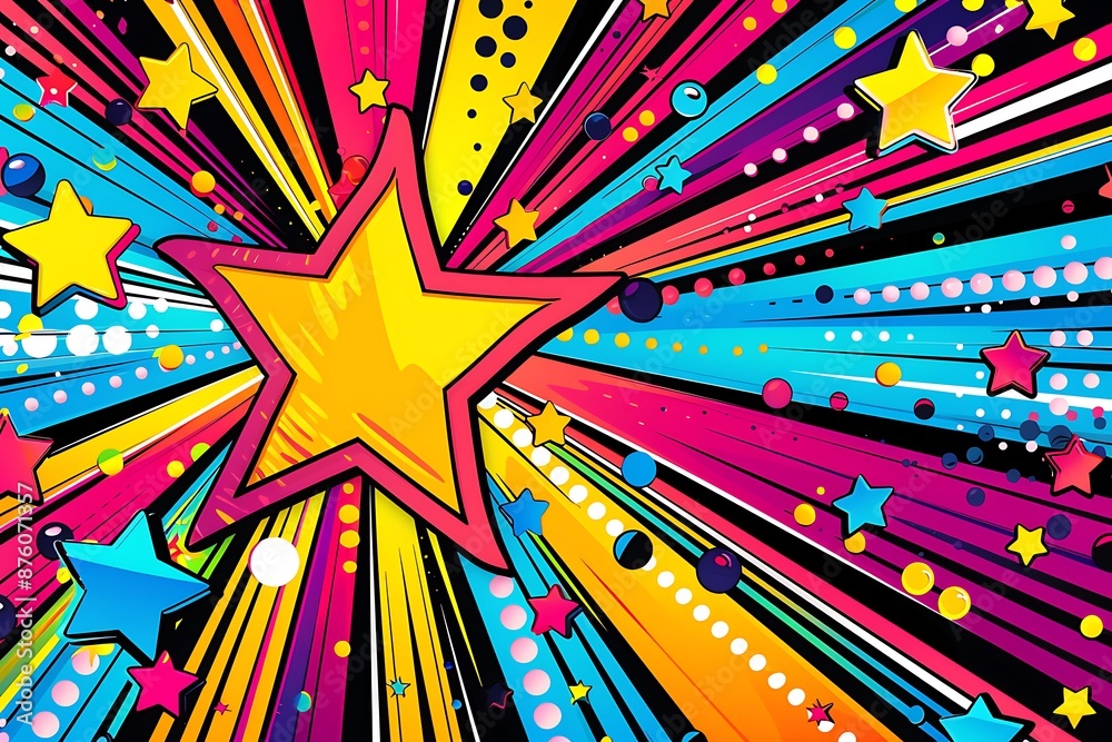 Comic Book Style Background with Stars and Stripes Comic Book Style Background with Stars and Stripes