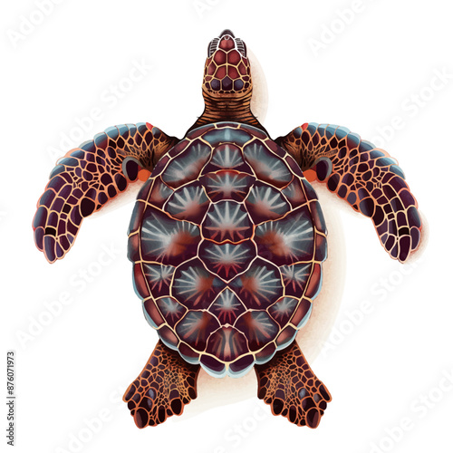 Turtle on top view vector isolated animal