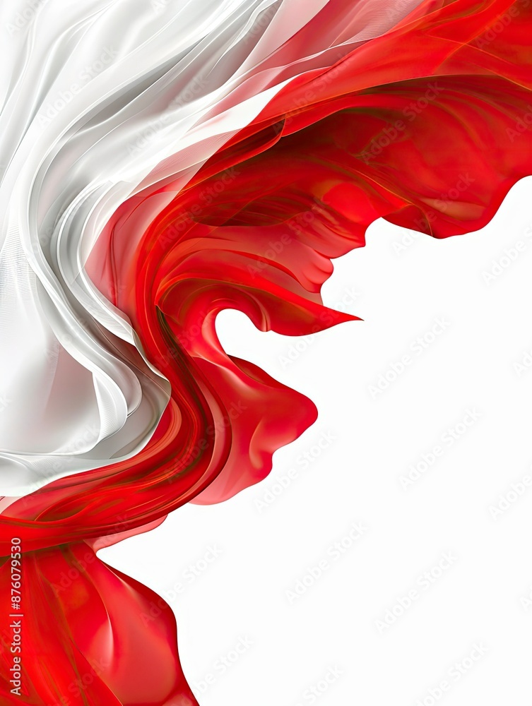 red and white banner design, indonesian independence day, realistic, copy space - generative ai red and white banner design, indonesian independence day, realistic, copy space - generative ai
